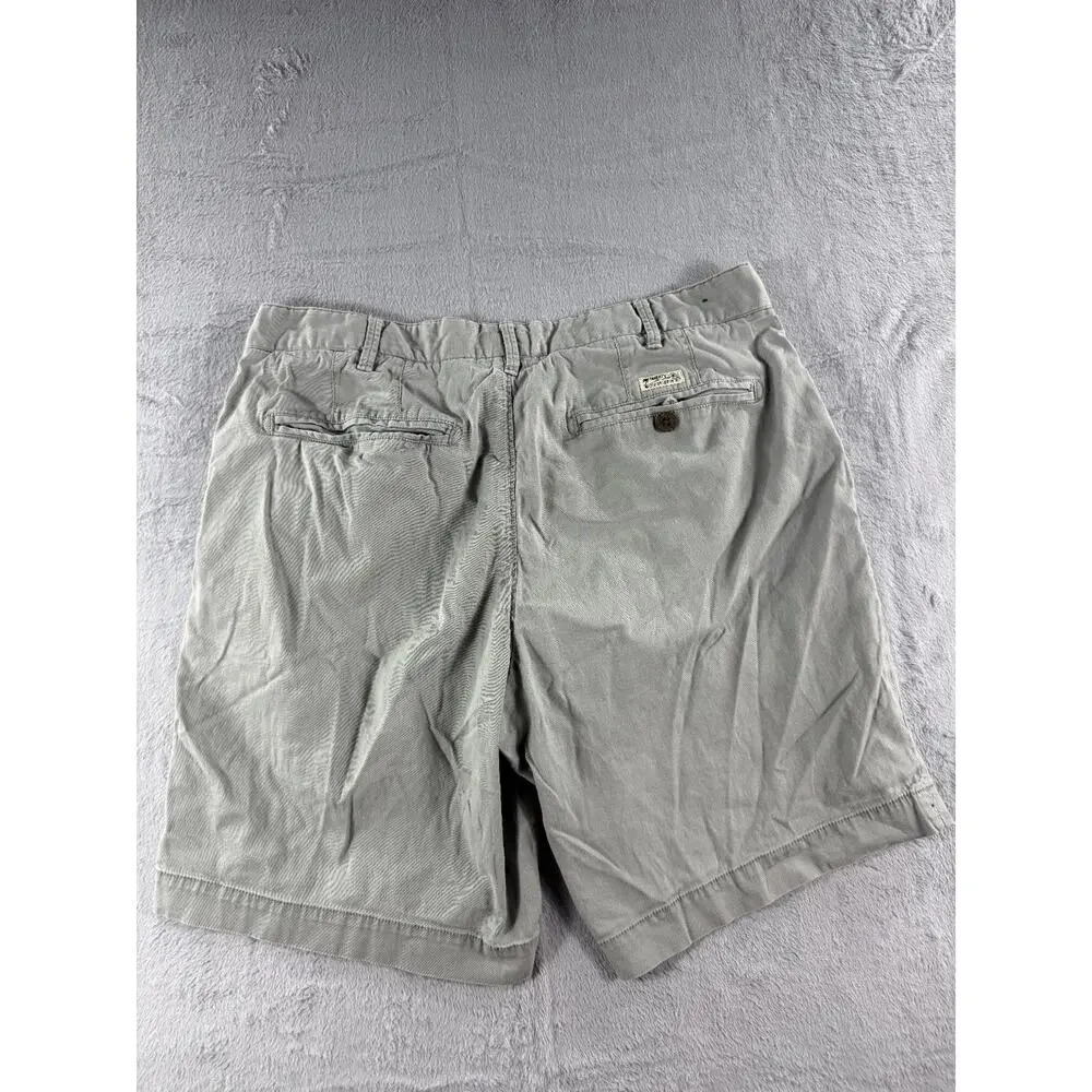 Faherty Mens Gray Island Life Chino Shorts Size 32x8 Flat Front Cotton Beach